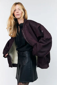 Lolly's Laundry Lila Bordeaux Bomber Jacket