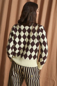 Sophie + Lucie Harlequin Brown Knitted Cardigan