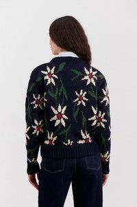 Howlin' Flower Print Navy Cardigan - The Mercantile London