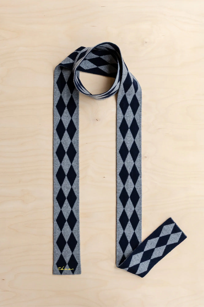 TBCo Charcoal Harlequin Skinny Scarf