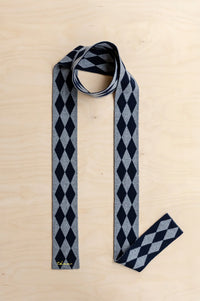 TBCo Charcoal Harlequin Skinny Scarf
