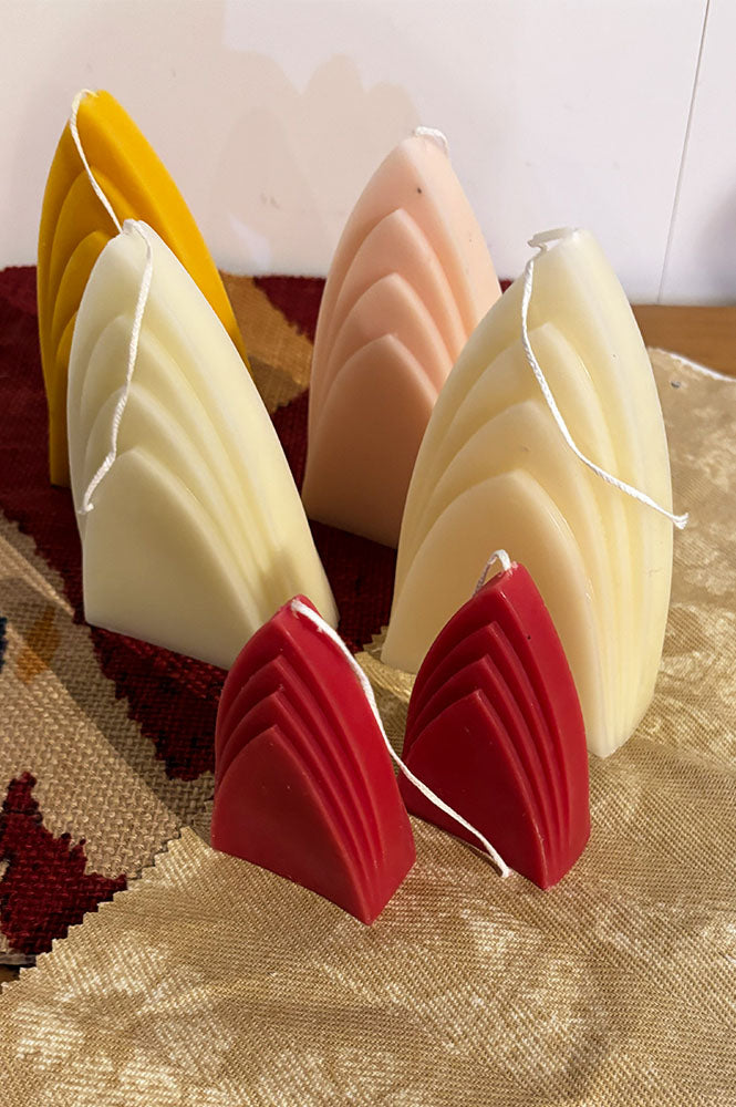 Sanne Hop Mini Beeswax Red Arch Candle - The Mercantile London