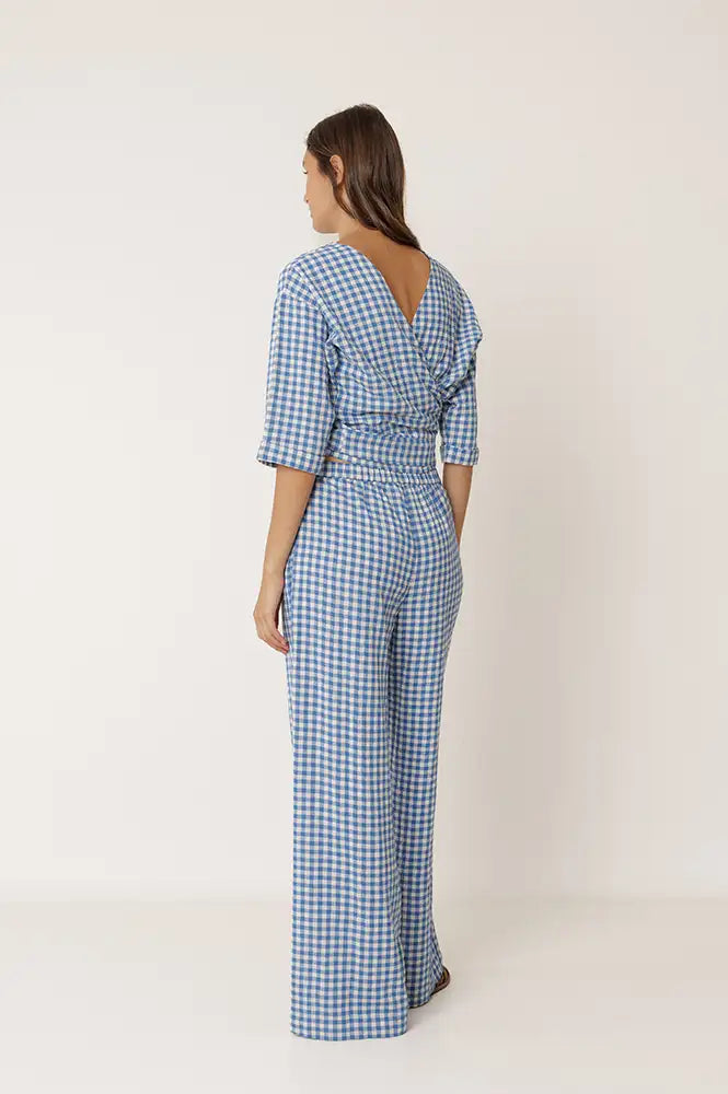 Indi & Cold Blue Gingham Blouse - The Mercantile London