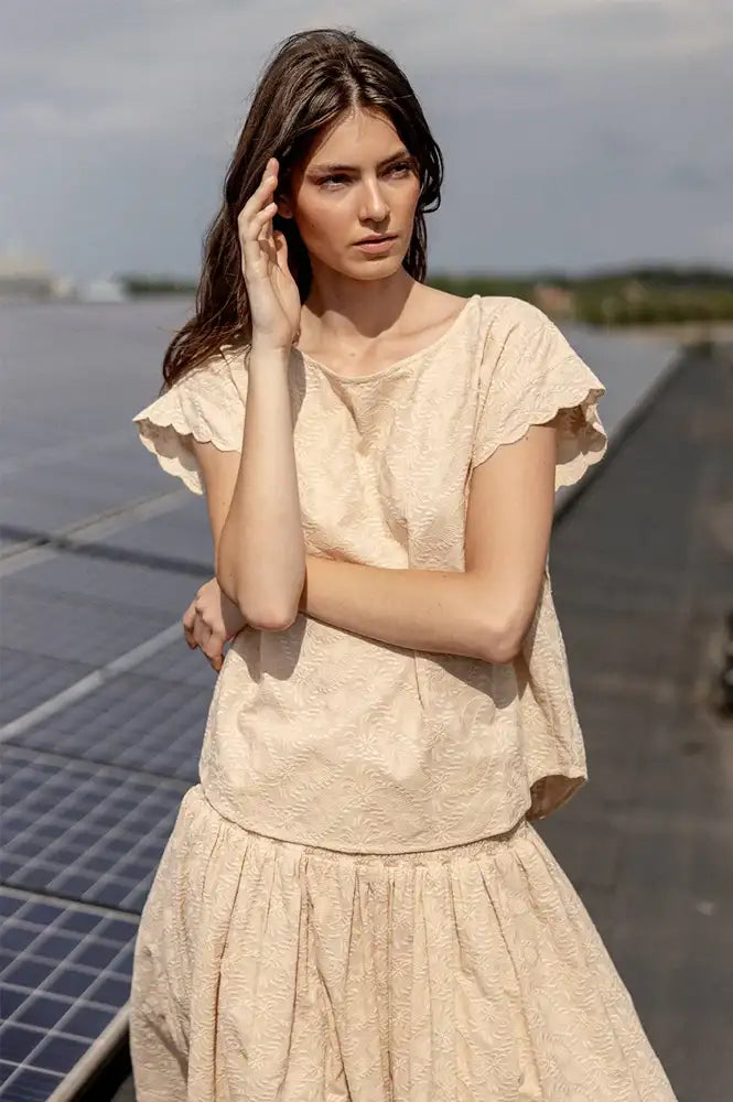 Project AJ117 Hebe Sand Embroidered Blouse – The Mercantile London Project AJ117 Hebe Sand Embroidered Blouse – The Mercantile London