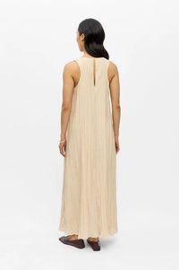 Object Mabel Macadamia Pleated Maxi Dress - The Mercantile London