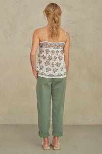 M.A.B.E Stella Ecru And Rust Print Camisole