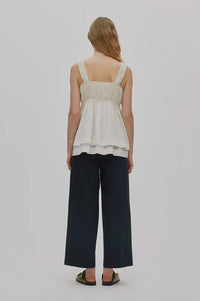 Rabens Saloner Galia Bone Layered Top - The Mercantile London