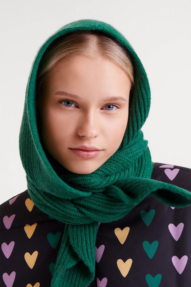 Compania Fantastica Green Knit Hooded Scarf - The Mercantile London