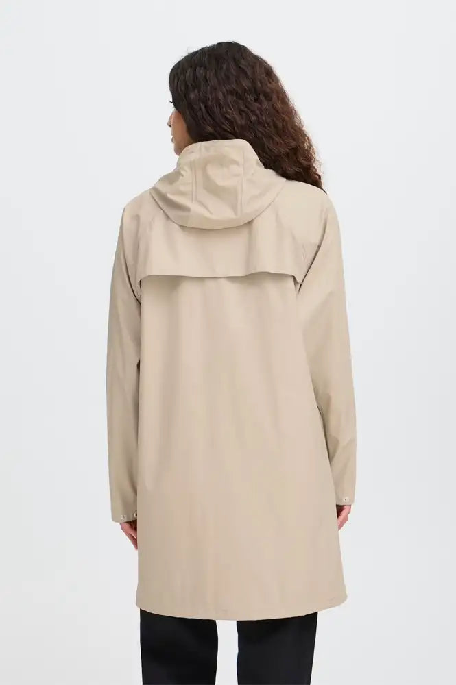 ICHI Tazi Doeskin Beige Raincoat