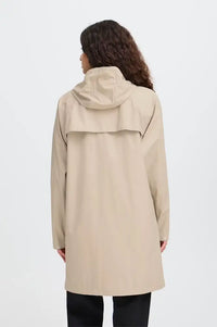 ICHI Tazi Doeskin Beige Raincoat