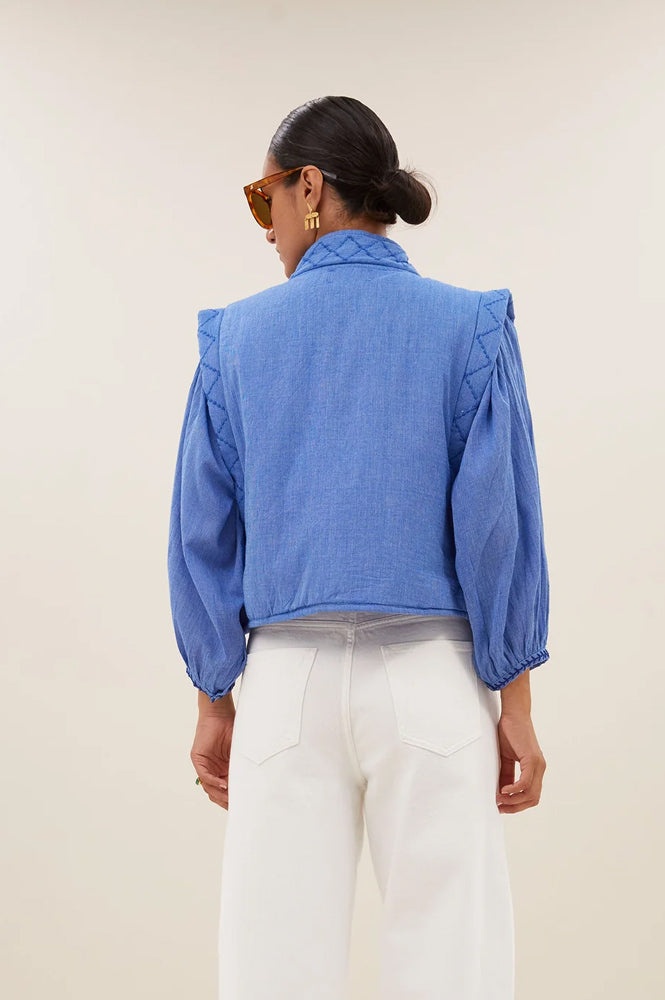 By-Bar Isla Sapphire Blue Athia Gilet - The Mercantile London