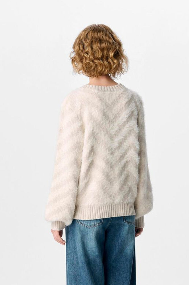 Object Hollow White Sand Chevron Jumper - The Mercantile London