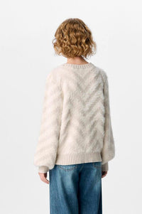 Object Hollow White Sand Chevron Jumper - The Mercantile London