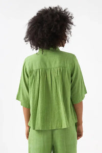 Chicosoleil Rusty Peridot Green Blouse - The Mercantile London
