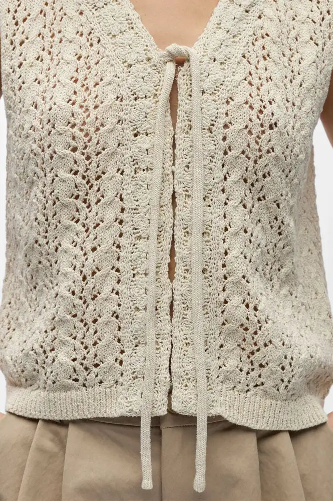 Object Jolin Birch Knitted Vest Top - The Mercantile London