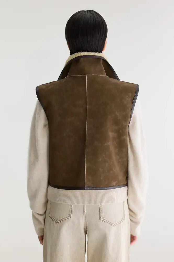 Bellerose Jonson Sheep Brown Reversible Sleeveless Jacket