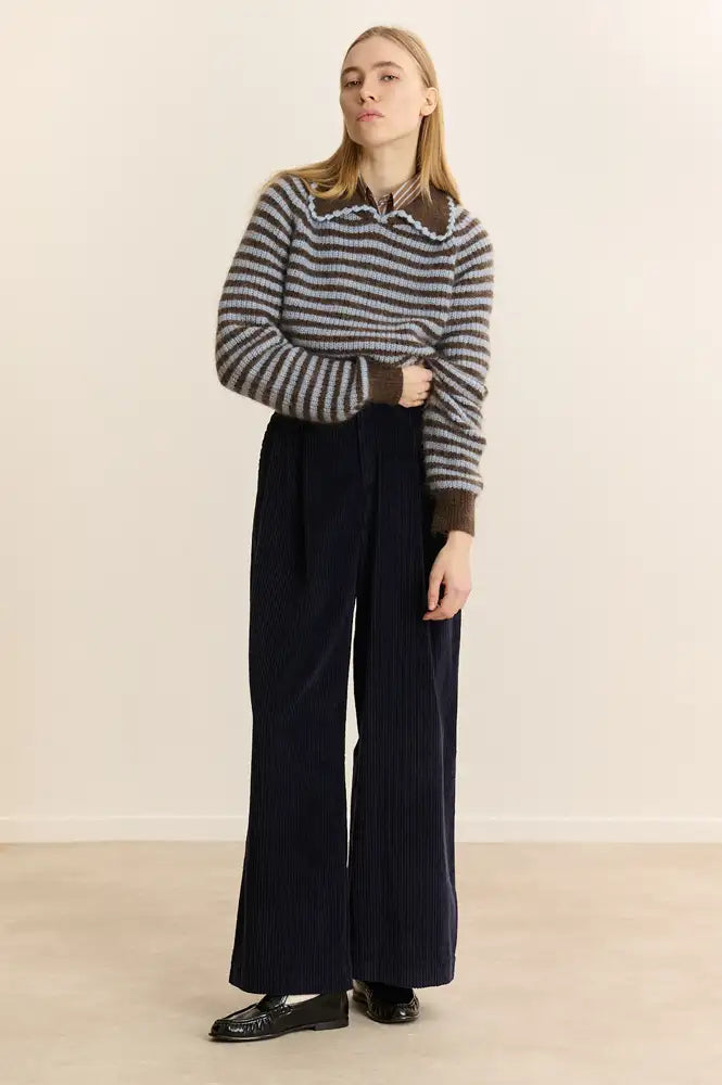 Garance Dolores Blue Striped Jumper