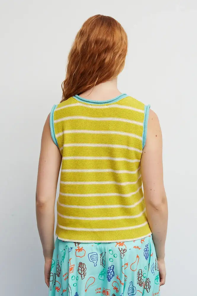 Dr Bloom Chupito Gold Knitted Vest - The Mercantile London