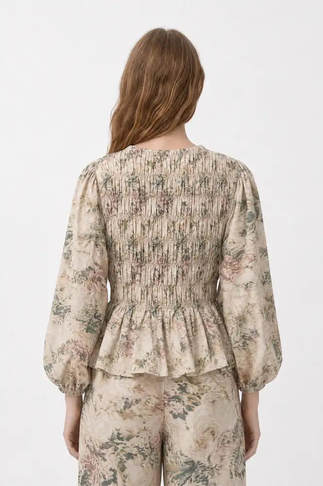 Carmen Says Automne Floral Smocked Blouse - The Mercantile London