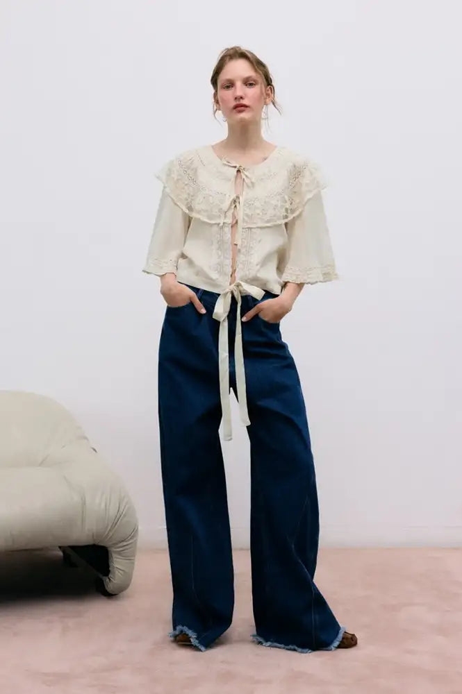 The New Society Ammi Ecru Blouse - The Mercantile London