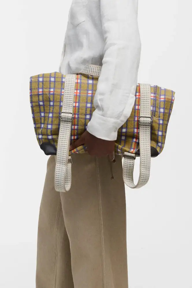Épice Paris Chennai Olive Check Backpack - The Mercantile London