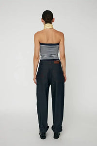 Stella Nova Navy & Creme Knitted Tube Top - The Mercantile London