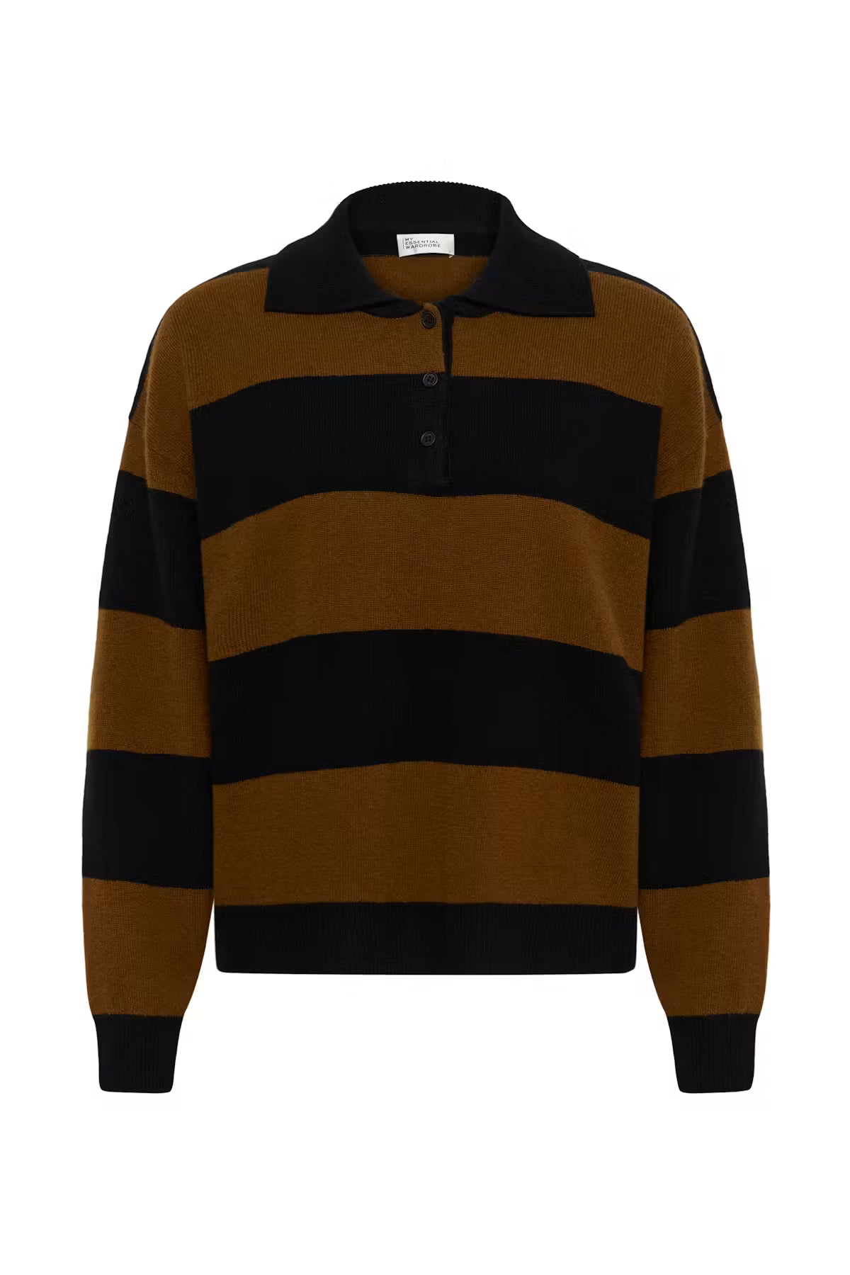 My Essential Wardrobe Jola Bison Polo Knit Jumper