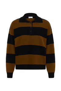 My Essential Wardrobe Jola Bison Polo Knit Jumper