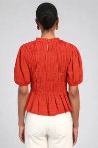 An'ge Sizaya Red Pleated Top - The Mercantile London