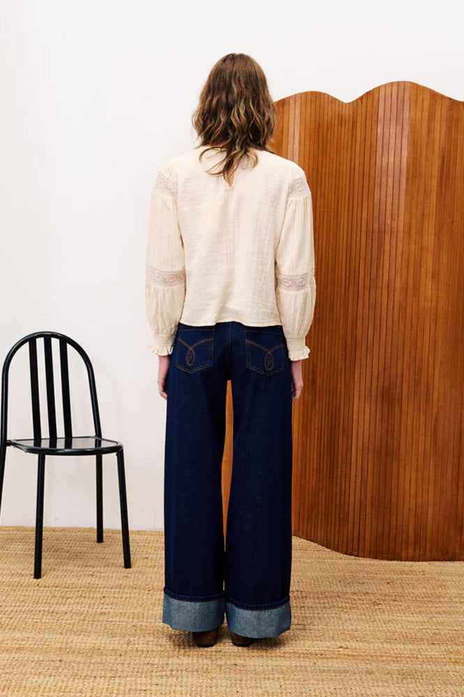 FRNCH Amber Cream Lace Blouse - The Mercantile London