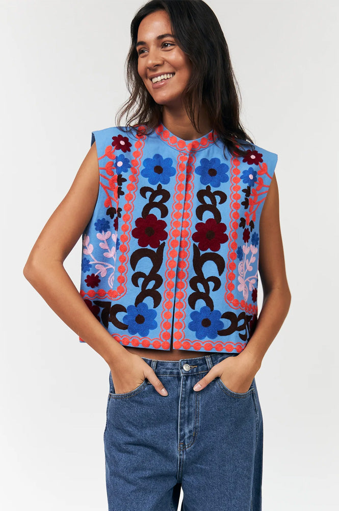 Lolly's Laundry Bini Bohemian Embroidered Vest