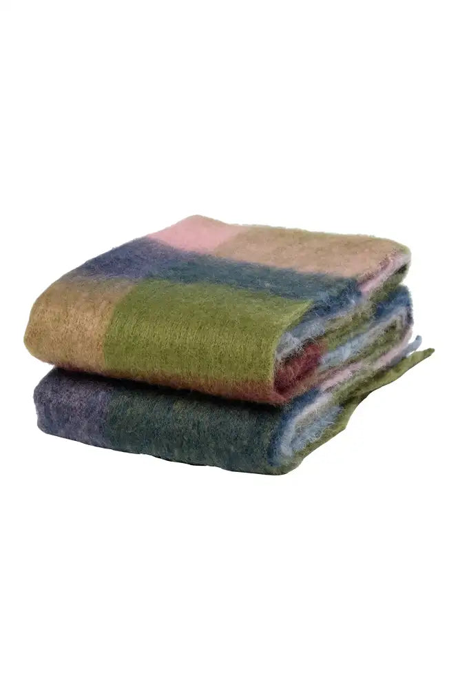 Numph Nicko Calla Green Check Scarf