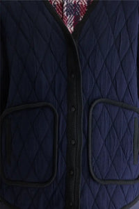 Bellerose Aiga Navy Quilted Cardigan