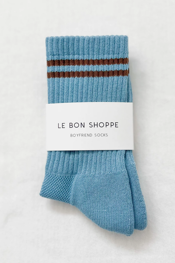 Le Bon Shoppe Boyfriend Powder Blue Socks - The Mercantile London