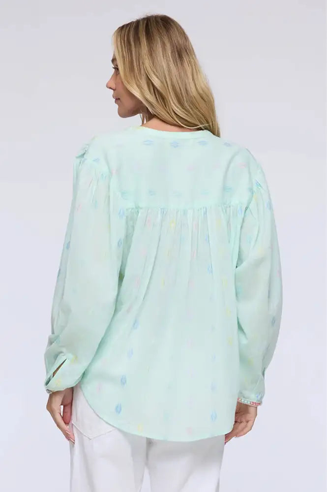 Charlie Joe Adua Aqua Embroidered Blouse - The Mercantile London