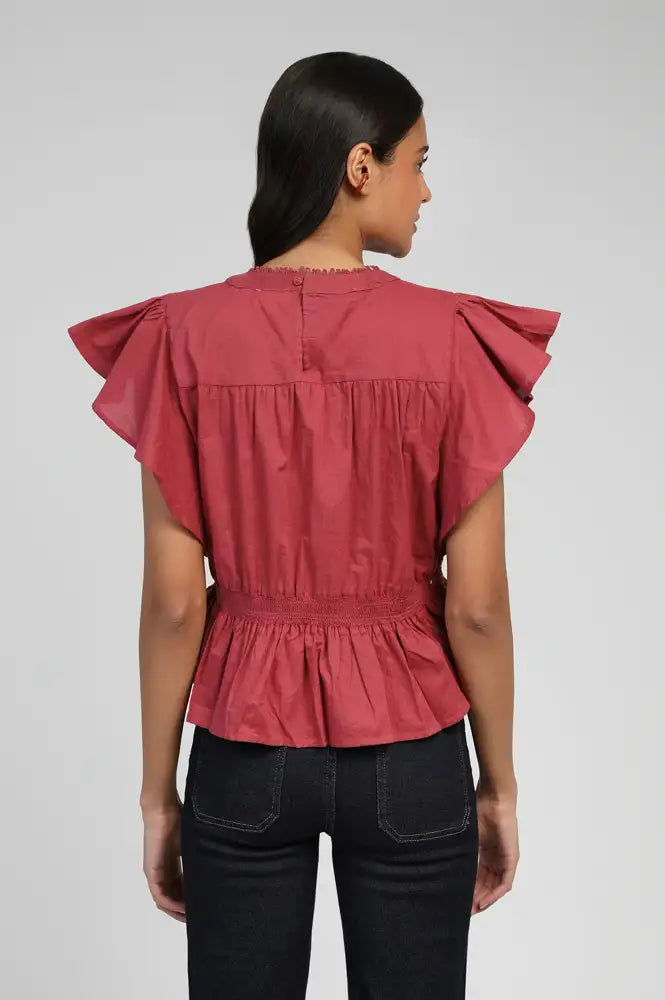 An'ge Salekina Terracotta Blouse - The Mercantile London