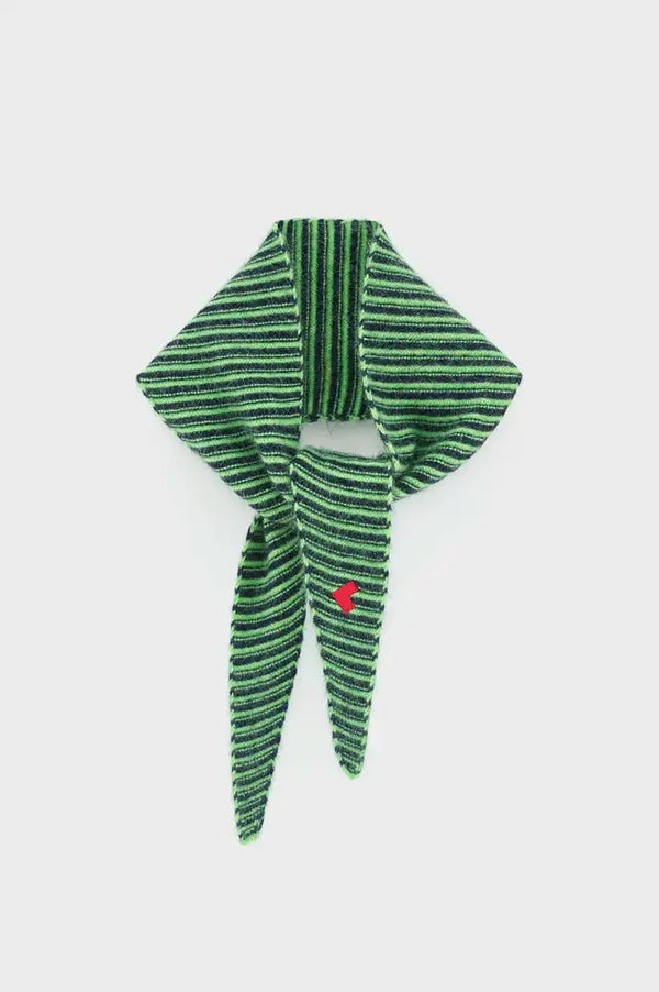 Bellerose Dusol Navy & Green Striped Triangle Scarf