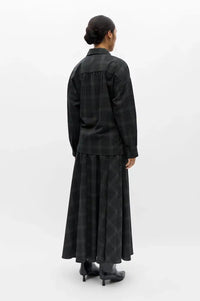 Object Diena Gunmetal Check Asymmetric Shirt