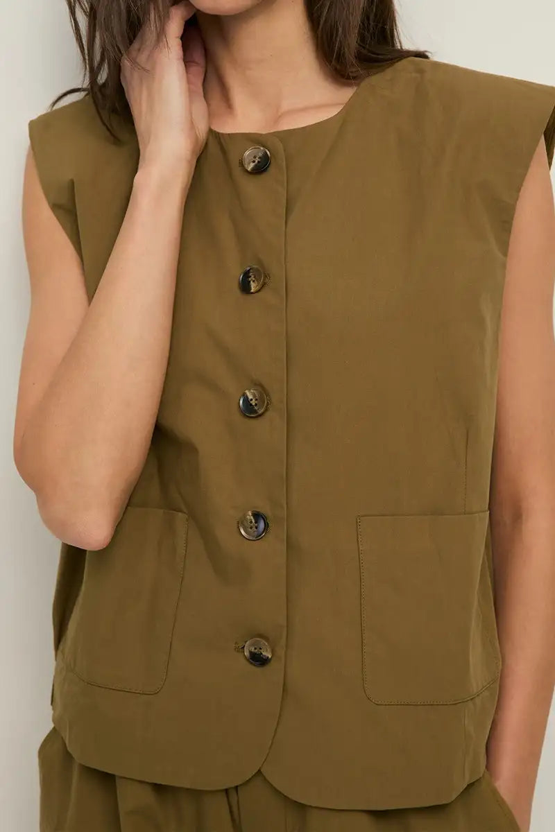 Yerse Hunter Green Sleeveless Vest - The Mercantile London
