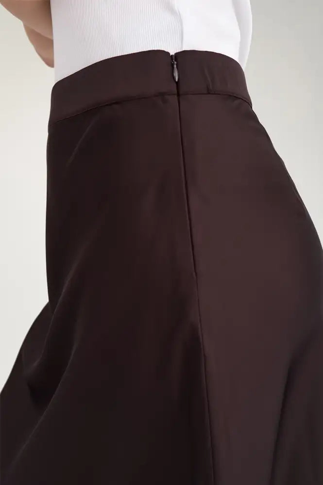Numph Amelia Chocolate Plum Midi Skirt