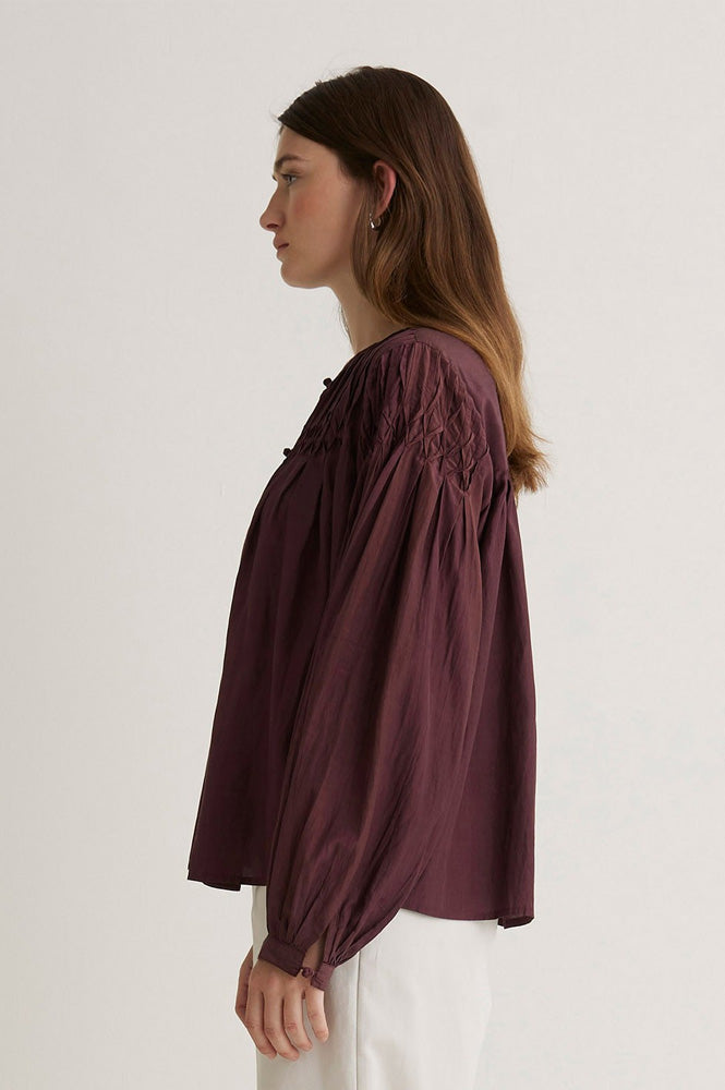 Yerse Sabannah Aubergine Blouse - The Mercantile London