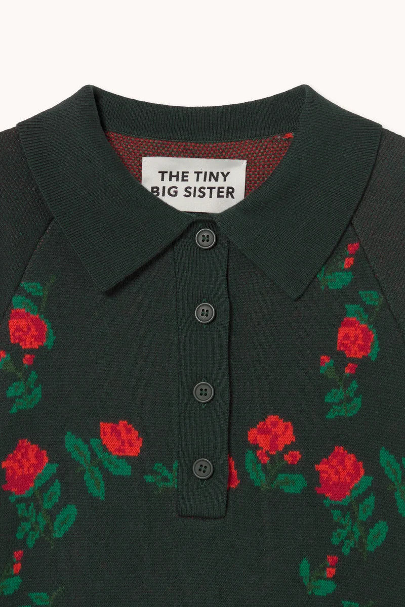 The Tiny Big Sister Roses Polo Sweater