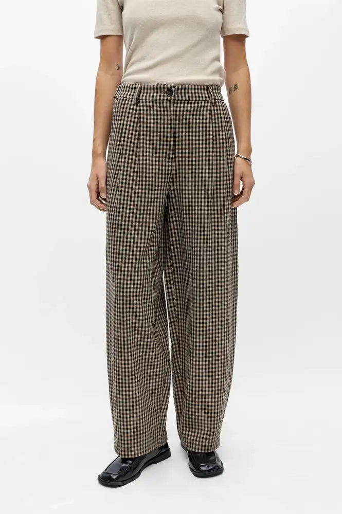 Object Senna Hummus Check Barrel Leg Trousers