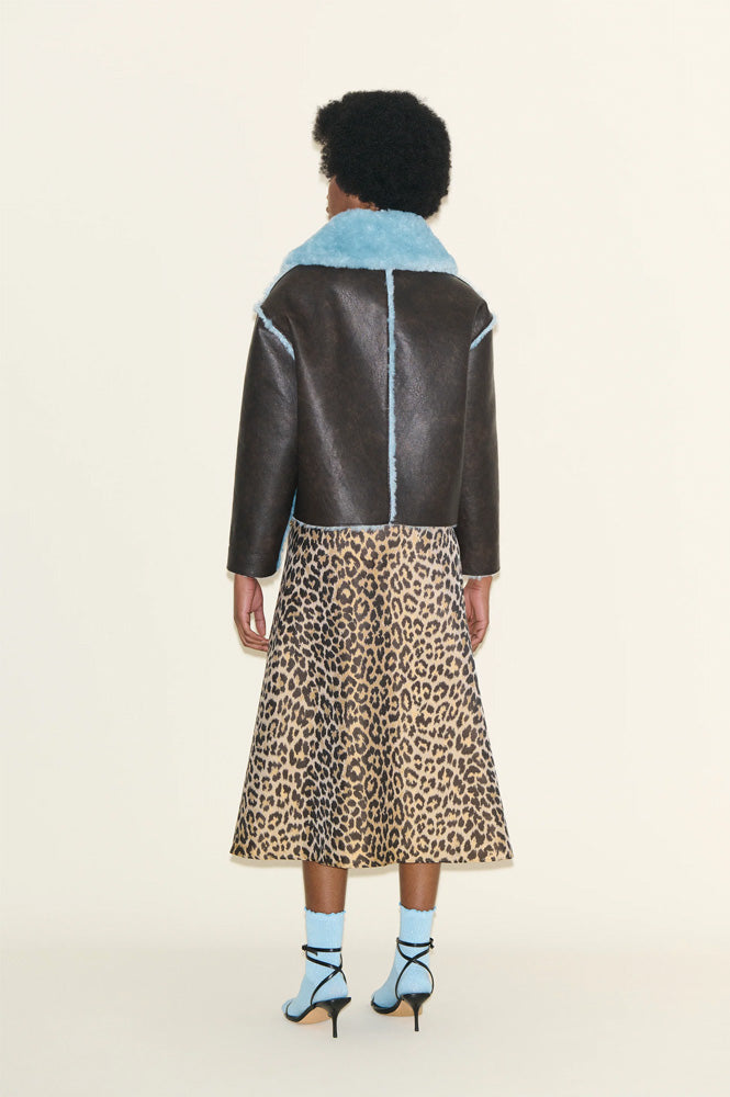 Samdi Johanna Chocolate & Powder Blue Jacket - The Mercantile London