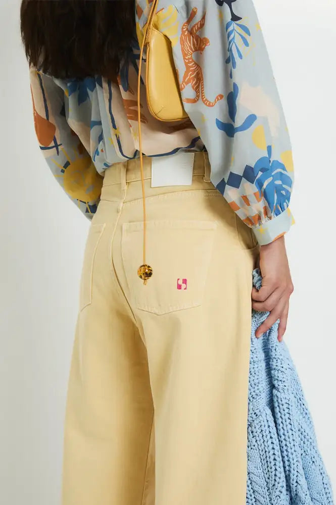Sophie + Lucie Boyfriend Yellow Twill Jeans - The Mercantile London