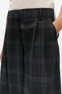 Object Diena Gunmetal Check Wide Leg Trousers
