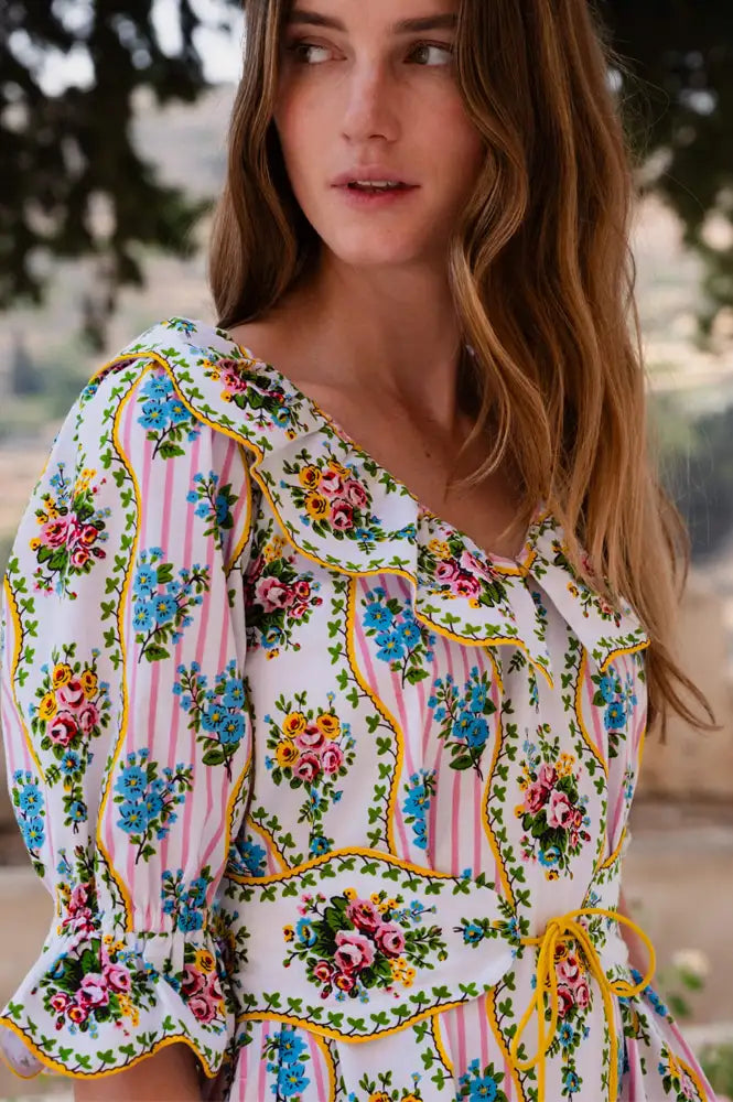 Pink City Prints Ava Vintage Bouquet Dress - The Mercantile London