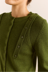 Damson Madder Marla Green Wool Cardigan