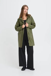 ICHI Tazi Kalamata Green Raincoat