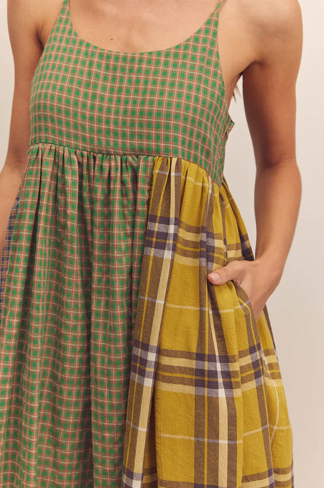 Amente Contrast Check Cami Dress - The Mercantile London